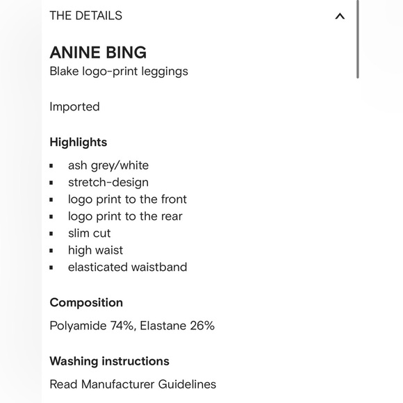 Anine Bing Blake Logo-Print Leggings - Picture 3 of 6